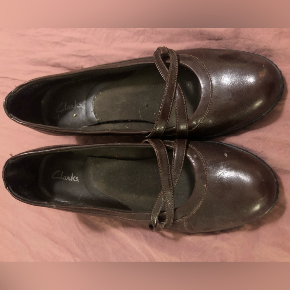 Clark’s brown dress heels